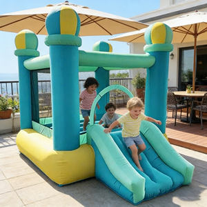 Château gonflable commercial personnalisé pour l'intérieur et l'extérieur avec toboggan pour enfants, château de saut gonflable pour les fêtes et <span class=keywords><strong>la</strong></span> location - Product Image 1