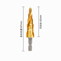 Foret étagé HSS 4241 à queue hexagonale 4-12mm à cannelures spirales pour perceuse sans fil, outil de coupe, vente en gros d'usine, fourniture OEM