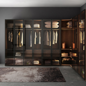 Pvc <span class=keywords><strong>Mdf</strong></span> meubles américains placard armoire fermée placards avec portes coulissantes miroir - Product Image 2