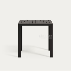 <span class=keywords><strong>Tavolo</strong></span> e Sedie Quadrati Neri Opachi, Set Moderno da Giardino in Alluminio, Arredamento da Esterno Stile Wabi Sabi - Product Image 3
