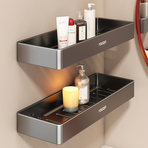 Youpin Stainless Steel Bathroom Storage Rack Wall Mounted Corner Shelf With Drainage For Sink Organizer 8-11.9in Depth - Product Image 1