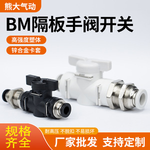 Válvula de Bola Manual BM-4 Doméstica de 1/4 Pulgada, Conector Neumático Rápido de Dos Vías para Gas a Temperatura Normal - Product Image 3