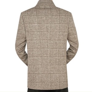 <span class=keywords><strong>Giacca</strong></span> Invernale da Uomo in Misto Lana con Collo alla Coreana, Foderata in Pile, Stile Corto, Termoisolante, Cappotto Casual - Product Image 4