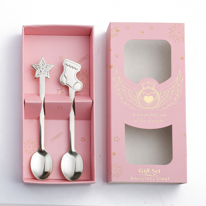Powder box silver spoon-socks stars
