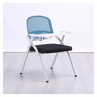 Chaise de bureau jaune avec coussin - Chaise de formation respirante à dossier en maille noire