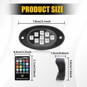 AUXITO 20Pods RGB LED Rock Lights Kit avec télécommande APP/RF amélioré Underglow Lights étanche pour camions Jeep UTV ATV - Product Image 5