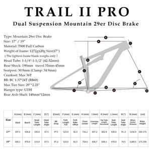 <span class=keywords><strong>Cadre</strong></span> de <span class=keywords><strong>VTT</strong></span> <span class=keywords><strong>TRIFOX</strong></span> T800 entièrement en carbone léger 29er XC à suspension intégrale avec frein à disque hydraulique pour la course sur sentier - Product Image 4