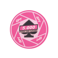 Jetons en céramique EPT professionnels de 39 mm personnalisés par sublimation à prix abordable YH