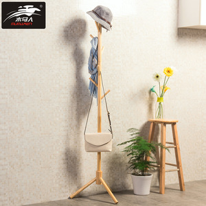 Solid wood coat <b>rack</b>, simple and easy to use, floor-standing <b>clothes</b> <b>rack</b>, suitable for home, bedroom, and rental storage. - Product Image 4