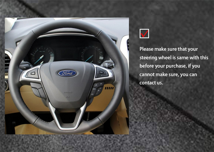 Ford Transit Custom LV-RF Carbon/lederen stuurwiel met gekleurde stiksels