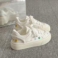 Chaussures de marche en toile pour femmes, style streetwear toutes saisons, color block, fermeture à lacets, souples, respirantes, confortables, absorbant les chocs