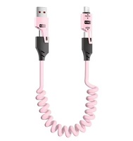 Fabrikneues Zinklegierung PD 27W 65W 1,5M 4-in-1 5Fts Spiralfeder-Ladekabel 3A Smart Data USB Spiralfeder-Verlängerungskabel Schnellladegerät