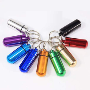 Mini kim loại Pill chai hợp kim nhôm không thấm nước Keychain Y Pill hộp container - Product Image 3