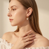 Boucles d'oreilles créoles pendantes grand cœur en acier inoxydable plaqué or PVD, bijoux fantaisie pour usage quotidien, fête et plage, vente en gros d'usine OEM