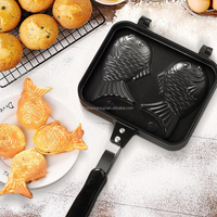 Poêle à Taiyaki 2, 3 ou 4 poissons, antiadhésive, pour gaufres, mini-œufs et crêpes, ensemble de cuisson