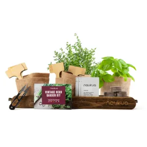 Kit de cultivo de jardín urbano Vintage para hierbas aromáticas, kit de hierbas Diy para interiores para adultos, arrancador de plantas