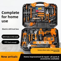 Juego de Herramientas Multifunción de Acero al Carbono de Alta Calidad para el Hogar, Juego de Herramientas Combinadas para Electricistas y Carpinteros, Caja de Herramientas Portátil para Reparaciones