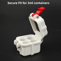 Boîte de voyage rigide 3 ml à 4 compartiments pour composés actifs, vente en gros OEM, haute qualité, couleur personnalisée, pour la protection des échantillons en flacon