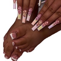 Elegante Juego de Uñas Postizas Acrílicas Hechas a Mano, Estilo Simple, Proveedor OEM ODM