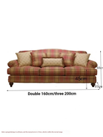 Chinesischer Landhausstil Dreisitzer Chesterfield-Sofa mit Umweltfreundlichem Schwamm, Langlebigem Holzrahmen und Jacquard-Stoff für Wohnzimmer, Apartment und Einkaufszentrum