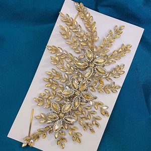 Copricapo in cristallo da <span class=keywords><strong>sposa</strong></span> di lusso con strass a forma di diamante con funzione Stretch tecnica per festa nuziale accessori per capelli - Product Image 5