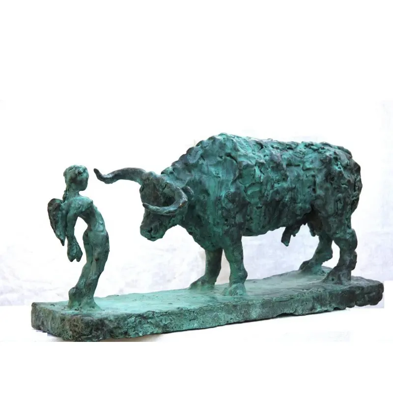 等身大ブロンズ銅牛像庭装飾ラッキー牛牛牛彫刻