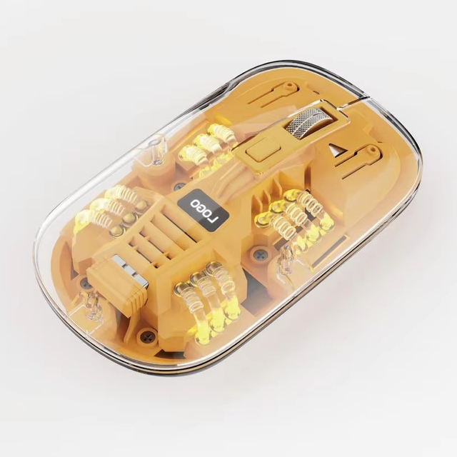 Colorful Transparent Shell Glowing Gaming Mouse CM884, Rubber & Aluminum Scroll Wheel Optional with 30CM Charging Cable