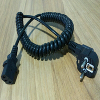 Cable de Alimentación con Enchufe Estándar Europeo, 3 Núcleos, Aislamiento de PVC, Bajo Voltaje, Conductor de Cobre Plateado, Cable Eléctrico con Resorte