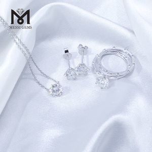 Listo para enviar MSE-519 Pendientes de diamantes de laboratorio con forma redonda en oro de 18K. - Product Image 6