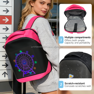 Sac à dos à écran LED P3.5 haute luminosité, sac à dos à affichage modifiable, grand espace, sac d'école imperméable, sac à dos pour étudiants, sac à dos de cyclisme - Product Image 4