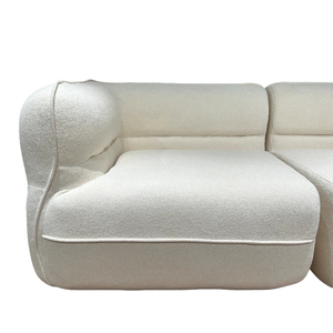 Cream Style Comfortable <strong>Sponge</strong> <strong>Sofa</strong> <strong>for</strong> Small Apartment Living Room Nordic Flannel Cover Beauty Salon Clothing Store Rental - Product Image 6