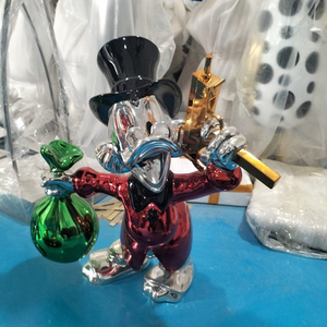Su misura statua di arte dei cartoni animati galvanica ricca statua di anatra di Donald - Product Image 2