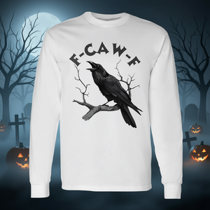 F-Caw-F Black Crow Pun Bird Cawing Grunge Halloween T-shirt à manches longues - Product Image 3