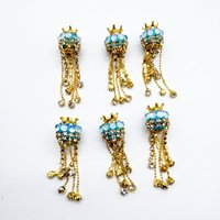 Pendentif couronne en cristal Selina avec perles en cristal, perles de perle faites à la main, perles élégantes pour mariage, perles à trou ouvert pour bricolage et enfilage