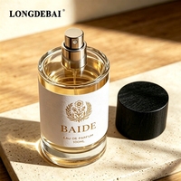 En stock, flacon de parfum en verre transparent élégant, 50 ml, 30 ml, 100 ml, flacon de parfum vide avec bouchon en bois