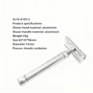 Professioneller Rasierer mit Aluminiumlegierungsgriff, Manueller Doppelklingen-Rasierer für Männer, Gesichtsrasur mit Rutschfestem Griff - Product Image 2