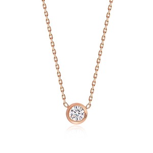 Collier tendance en acier inoxydable avec pendentif <span class=keywords><strong>cercle</strong></span> géométrique délicat en zircon CZ et chaîne serpent pour femme - Product Image 4