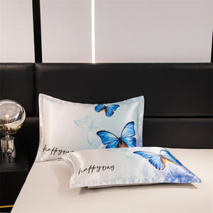 Taie d'oreiller en soie de glace d'été cool avec couverture imprimée de dessin animé lavable à motif géométrique pour dortoirs d'étudiants <span class=keywords><strong>et</strong></span> usage domestique - Product Image 2