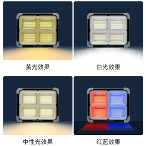 ไฟสปอร์ตไลท์ LED พลังงานแสงอาทิตย์ 100W 5000K แสงเดย์ไลท์ IP67 ตัวเรือนพลาสติก ติดตั้งบนพื้นผิว สำหรับสวนภายนอกอาคาร ได้รับการรับรองมาตรฐาน CE RoHS - Product Image 2