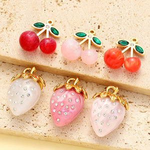 Fiesta de Frutas |   Colgantes de acero inoxidable chapados en oro PVD de 18 quilates con esmalte para la fabricación de joyería DIY |   Impermeable e Hipoalergénico - Product Image 4