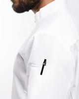 Chemises à manches longues blanches de nouvelle conception tendance Veste de chef Motif imperméable à l'huile de haute qualité