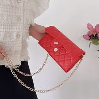 Mini sac à main en cuir matelassé Caviar avec bandoulière chaîne, portefeuille et porte-monnaie
