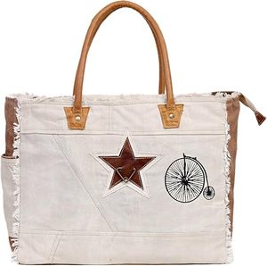 Bolso de Hombro de Lona para Mujer con Asas de Cuero Resistentes, Bolso Tote Espacioso para Portátil, Oficina, Trabajo, Universidad y Uso Diario - Product Image 1