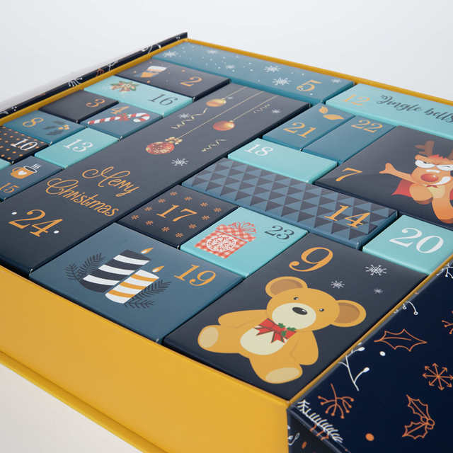 Wholesale Empty Advent Calendar Cardboard Box Custom Handmade Eco-friendly Recycled Materials Christmas Packaging Box