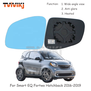 Lentille en verre bleu pour rétroviseur latéral chauffant pour Mercedes-Benz <span class=keywords><strong>Smart</strong></span> EQ <span class=keywords><strong>Fortwo</strong></span> Hatchback 2016-2019 Anti-éblouissement grand angle, 1 paire - Product Image 2