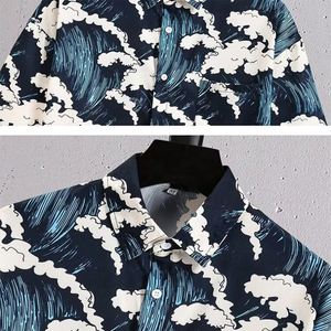 Chemise à imprimé intégral de style rétro japonais, grande taille, motif hawaïen, tendance pour les personnes en surpoids, avec fonction anti-boulochage - Product Image 3