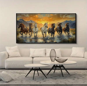 Arte de Parede Grande para Sala de Estar Impressões em Lona de Cavalos Correndo Decoração de Casa Pintura Imagem Decoração de Parede para Quarto Presentes - Product Image 2