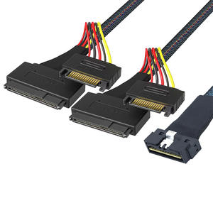 Кабель-жгут LP Low-Profile SFF-8654 с медной жилой и ПВХ-оболочкой, высокоскоростной, 8I 74P, 2x SFF-8639 U.2 + 15P, модель LY7355 - Product Image 6