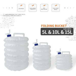 Venta al por Mayor de Cubos de Agua Plegables de PE de 3L, 5L, 10L y 15L, para Picnic al Aire Libre, Viajes en Auto, Almacenamiento Portátil - Product Image 2