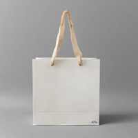Sac en papier de luxe personnalisé avec logo, ruban et poignée, emballage cadeau pour cosmétiques et maquillage, impression à chaud